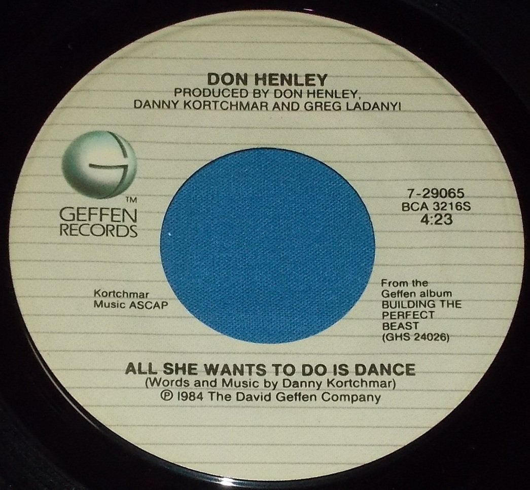 ☆7inch EP★US盤●DON HENLEY/ドン・ヘンリー「All She Wants To Do Is Dance/ダンス」80s名曲!●_画像3