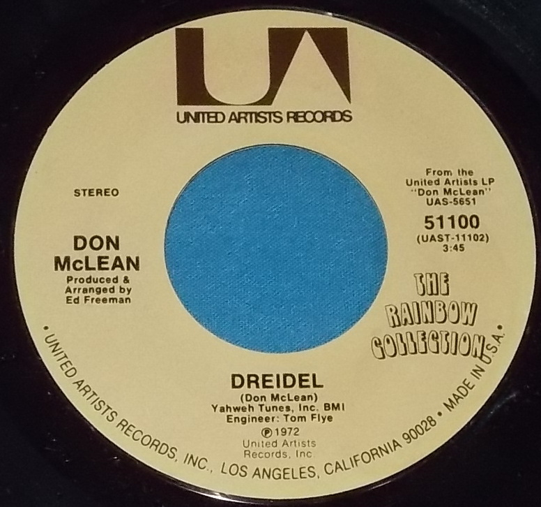 ☆7inch EP★US盤●DON McLEAN/ドン・マクリーン「Dreidel/ドレイデル」70s名曲!●_画像2