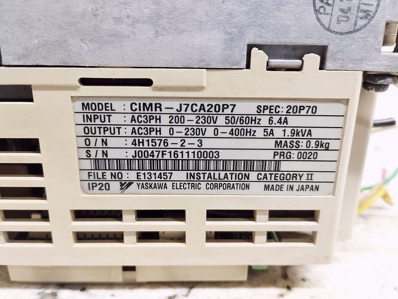 YASKAWA 安川電機 インバータ VS mini J7 CIMR-J7CA20P7 ジャンク_画像10