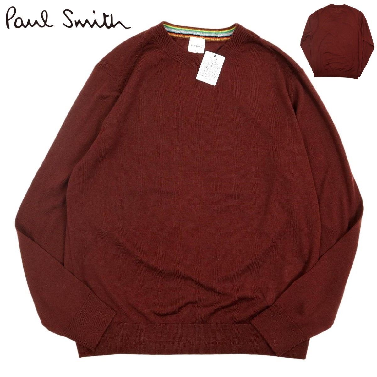 【B2599】【新品】【定価23,100円】Paul Smith ポールスミス セーター ファインゲージクルーネックニット 233450 サイズL