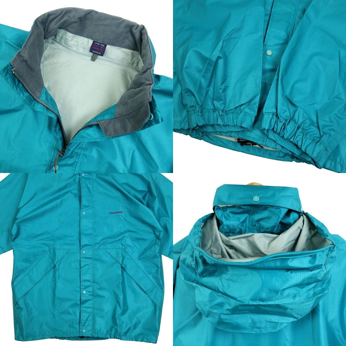 【B2601】【新品同様】【ビッグサイズXXL】mont-bell モンベル GORE-TEX ゴアテックス セットアップ レインウエア マウンテンパーカー_画像5