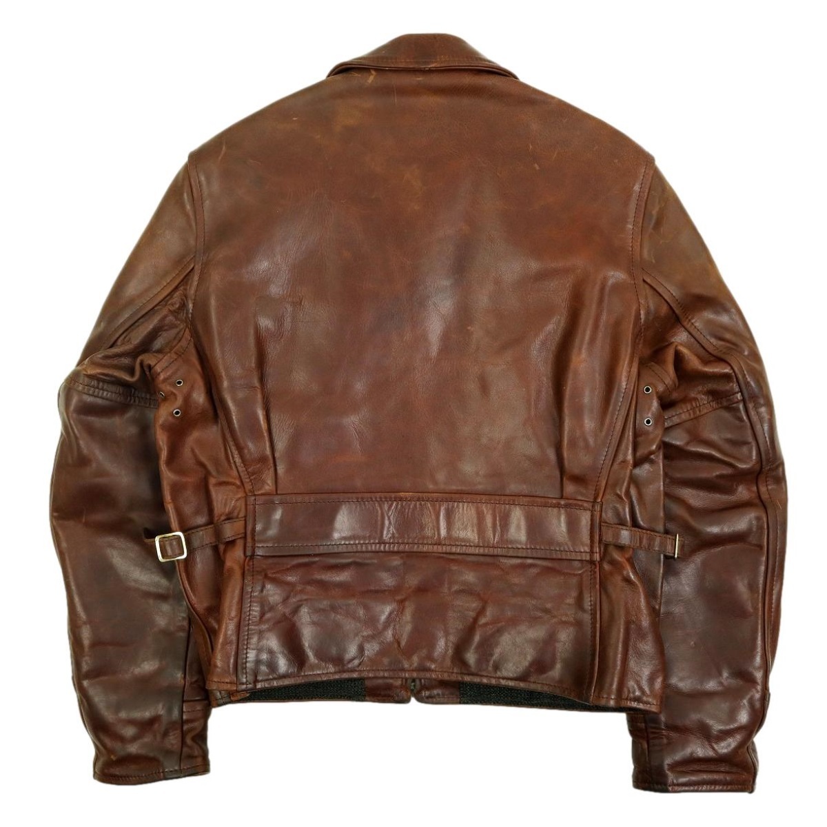 [B2967][ horse leather ][ size 34]AERO LEATHER aero leather leather jacket single rider's jacket Horse Hyde 