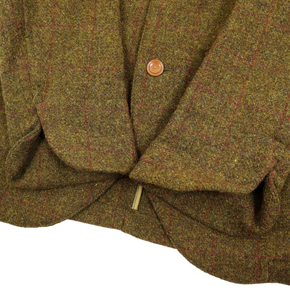 【B2643】【美品】Edition×HARRIS TWEED エディション ハリスツイード ウールジャケット ウールコート チェック 別注 サイズ46_画像5