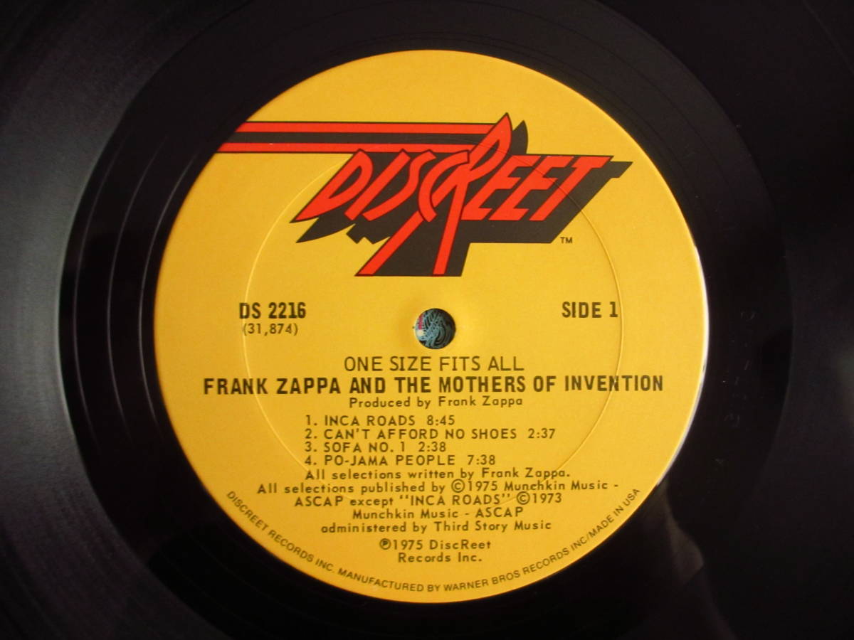 オリジナル / Frank Zappa / フランク・ザッパ / And The Mothers Of Invention / One Size Fits All / Discreet / DS 2216 / US盤_画像4