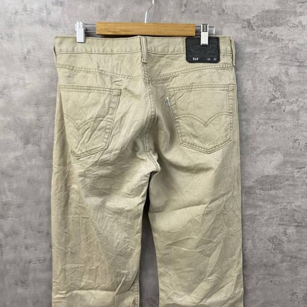 Levi's514TM ベージュ チノ カラーパンツ 白タブ 黒パッチ ジップフライ W33 L32 実寸W33in 00514-0407 USA 海外輸入 古着 L10524_画像5