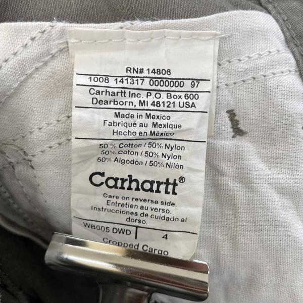 Carhartt カーキ ジップフライ カーゴパンツ 七分丈 4 実寸W31in WB005DWD USA 海外輸入 古着 S10206_画像8