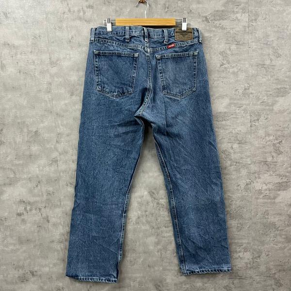 Wrangler ブルー ジップフライ リラックス デニムジーンズパンツ W34L30 実寸W34in 97601VR USA 海外輸入 古着 W220409-H080_画像2