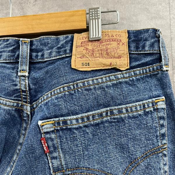 Levi's501 SPAIN製 ブルー ボタンフライ デニムジーンズパンツ W33L34 赤タブ 00501-0175 USA 海外輸入 古着 L220313-H288_画像3