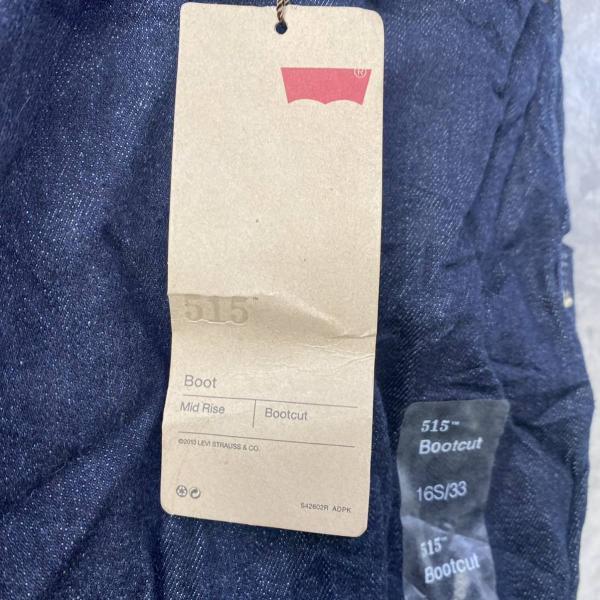 Levi's515TM インディゴブルー ブーツカット デニムジーンズパンツ W33L30 実寸W37in 赤タブ 15516-0137 USA 海外輸入 古着 L221210-N715_画像4