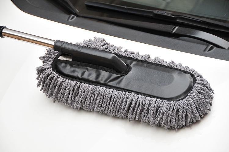 洗車用品　ホコリ取り　洗車モップ　伸縮式　車内　室内・ガラス掃除　グレー_画像3
