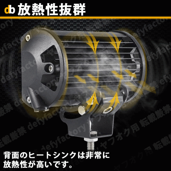 LED ワークライト 72W 2個 セット 作業灯 ライト 12V 24V 路肩灯 フォグ トラック ダンプ 汎用 集魚 投光器 作業灯 作業等 屋外 工事 防水_画像5