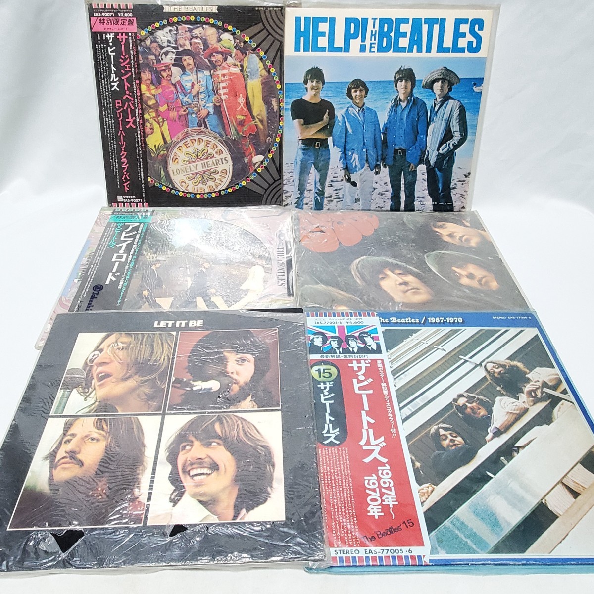 【LPレコード】THE BEATLES ビートルズ HELP!/LET IT BE/アイビ・ロード/RUBBER SOUL他 6組セット_画像1