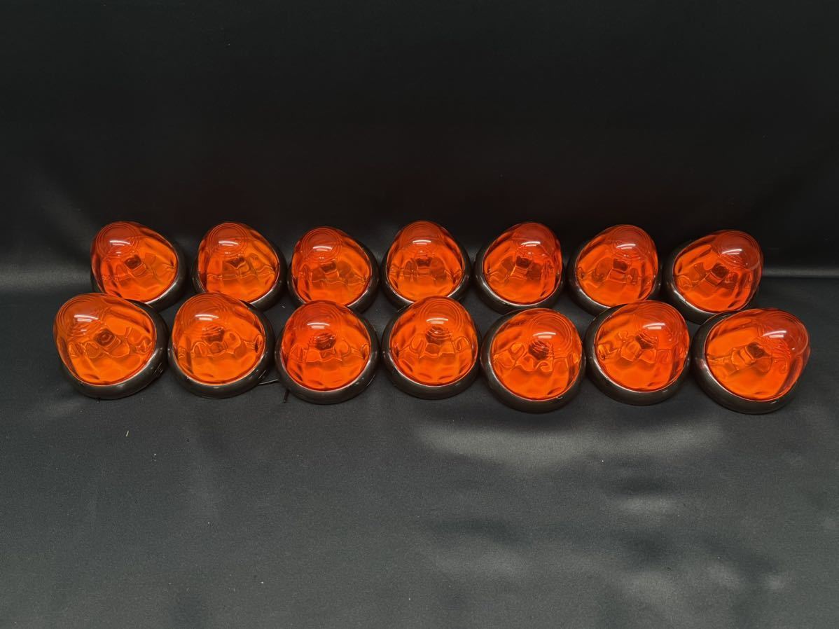 YT-452 14個 アンバー 橙 オレンジ Ｐトップマーカーランプ 樹脂レンズ プラ 電球式 レトロ デコトラ アート ヤック トラックショップASC_画像1