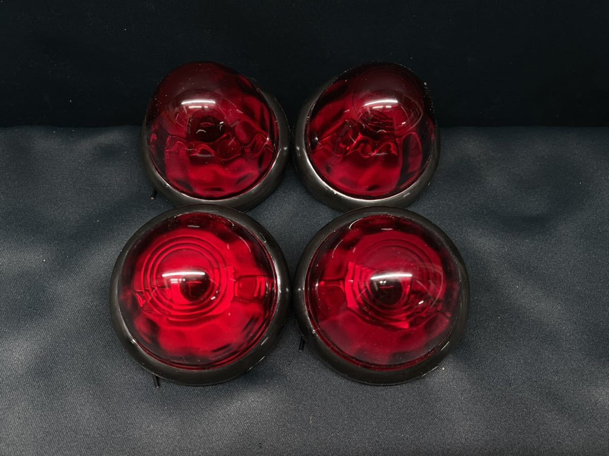 YT-453 　4個 レッド　赤 Ｐトップマーカーランプ 樹脂レンズ プラ 電球式 24V レトロ デコトラ アート ヤック トラックショップASC_画像1