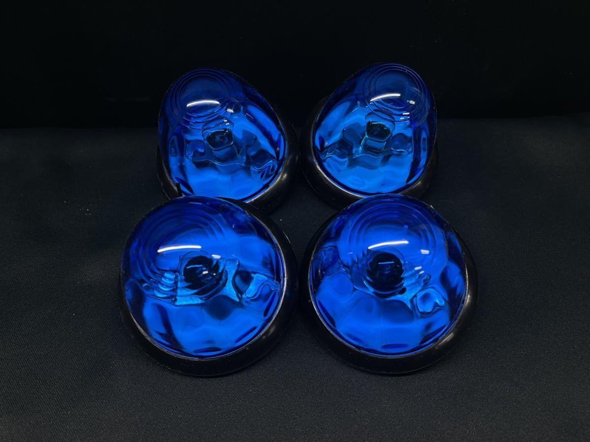 YT-455　4個　ブルー　青　Ｐトップマーカーランプ 樹脂レンズ プラ 電球式 24V レトロ デコトラ アート ヤック トラックショップASC_画像1