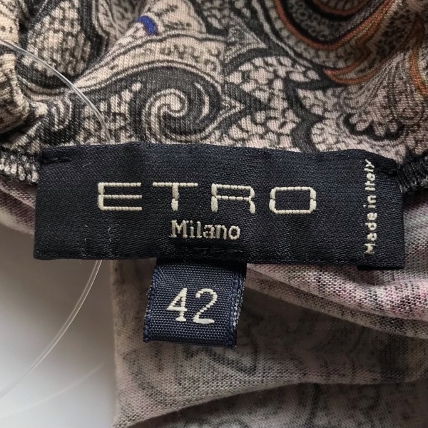 エトロ ETRO 長袖カットソー サイズ42 M - ベージュ×パープル×マルチ レディース タートルネック/ペイズリー柄 美品 トップス_画像3