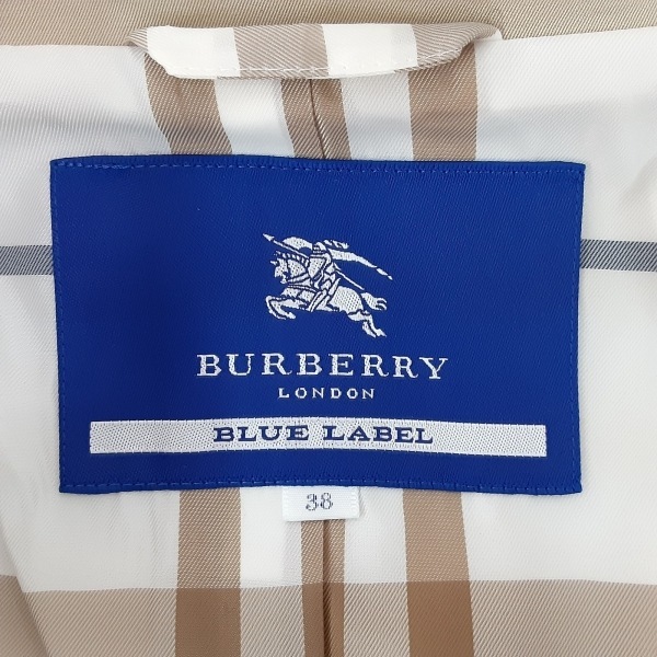 バーバリーブルーレーベル Burberry Blue Label サイズ38 M - ベージュ レディース 長袖/フリル/春/秋 美品 コート_画像3