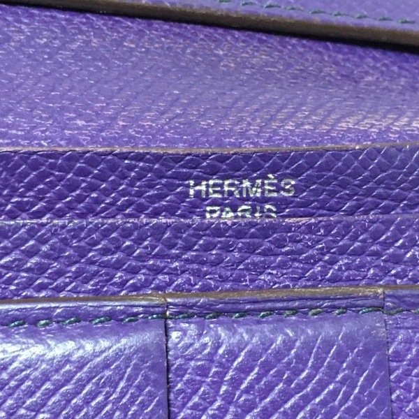 エルメス HERMES 長財布 ベアン クシュベル パープル 財布_画像5