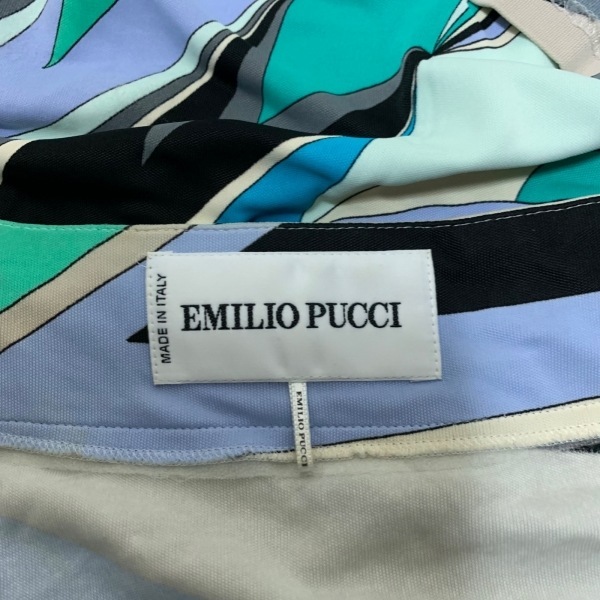 エミリオプッチ EMILIO PUCCI 半袖カットソー サイズ38 S - 白×ライトパープル×マルチ レディース Vネック トップス_画像3