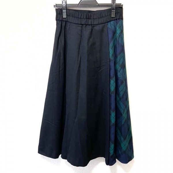 グレースコンチネンタル GRACE CONTINENTAL ロングスカート サイズ38 M - 黒×グリーン×ダークネイビー レディース 美品 ボトムス_画像2