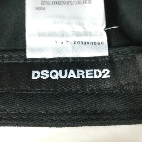 ディースクエアード DSQUARED2 キャップ - コットン 黒×白×ピンク ダメージ加工 美品 帽子_画像5