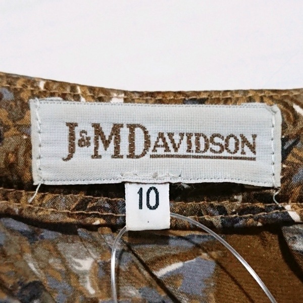 ジェイ&エムデヴィッドソン J&MDavidson サイズ10 L - ブラウン×グレー×マルチ レディース クルーネック/長袖/ひざ丈/花柄 ワンピース_画像3