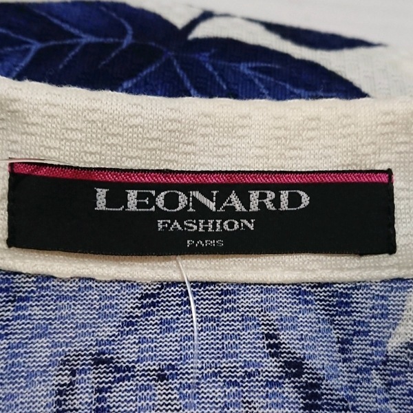 レオナール LEONARD サイズ11AR M - アイボリー×ネイビー×ダークネイビー レディース 七分袖/花柄/春/夏 ジャケット_画像3