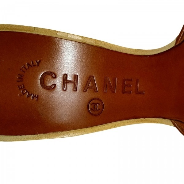 シャネル CHANEL ミュール 36 - コーティングキャンバス グレーベージュ レディース ココマーク/アウトソール張替済 靴の画像5