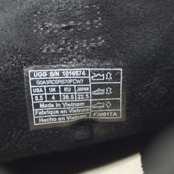 アグ UGG スニーカー JAPAN 22.5 1016674 タイ スエード 黒 レディース パンチング 靴_画像6