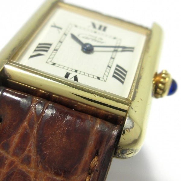 Cartier(カルティエ) 腕時計 マストタンク W1013654 レディース 925/革ベルト アイボリー_画像9