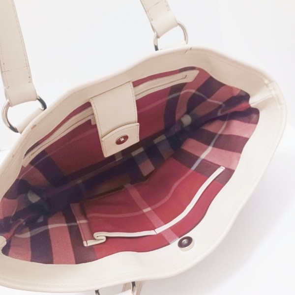 バーバリー Burberry トートバッグ - キャンバス×レザー ダークネイビー×アイボリー バッグ_画像7