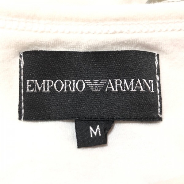 エンポリオアルマーニ EMPORIOARMANI 長袖Tシャツ サイズM - 白×シルバー メンズ クルーネック トップス_画像3