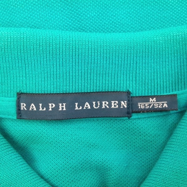 ラルフローレン RalphLauren 半袖ポロシャツ サイズM ビッグポニー ブルー×ダークネイビー レディース ラインストーン トップス_画像3