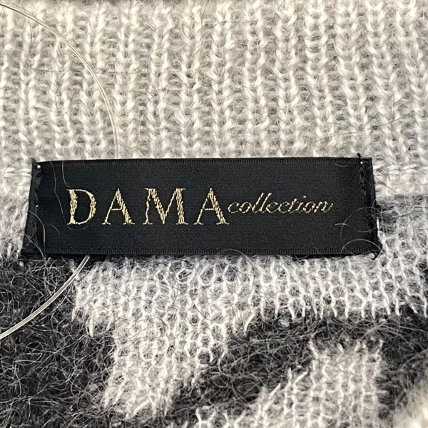 ダーマコレクション DAMAcollection 長袖セーター サイズ3L - ライトグレー×黒 レディース クルーネック 美品 トップス_画像3