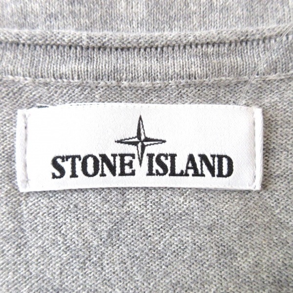 ストーンアイランド STONE ISLAND 長袖カットソー サイズS - グレー×黒 メンズ トップス_画像3