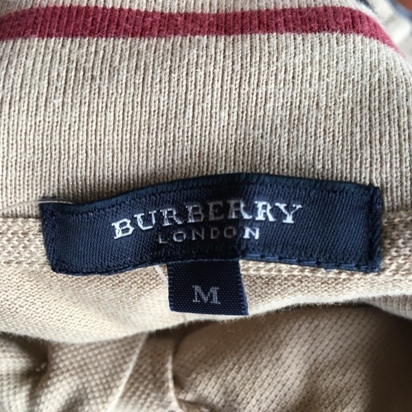 バーバリーロンドン Burberry LONDON 半袖ポロシャツ サイズM - ベージュ×ボルドー×ダークネイビー メンズ トップス_画像3