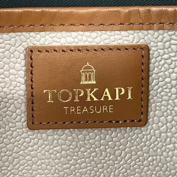 トレジャートプカピ TREASURE TOPKAPI トートバッグ - PVC(塩化ビニール)×キャンバス×レザー グレー×アイボリー×ブラウン バッグ_画像8