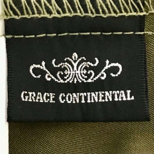 グレースコンチネンタル GRACE CONTINENTAL サイズ36 S - カーキ×黒×マルチ レディース ハイネック/半袖/ロング/刺繍/フラワー(花) 美品_画像3