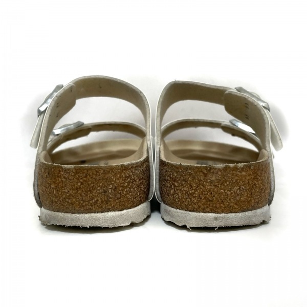  Birkenstock BIRKEN STOCK sandals 22.5 - imitation leather white × beige lady's shoes 
