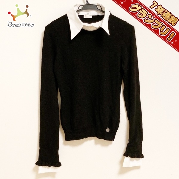 バレンチノローマ VALENTINO ROMA 長袖セーター サイズ36 S 黒 レディース 袖、襟取り外し可 トップス_画像1