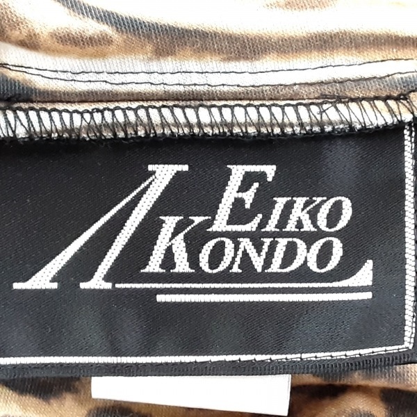 エイココンドウ EIKO KONDO サイズ42 L - 黒×ダークブラウン×ブラウン レディース 長袖/ストール付き/春/秋 美品 コート_画像3