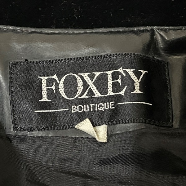 フォクシー FOXEY サイズF - 黒×ダークブラウン レディース 長袖/秋/冬 美品 コート_画像3