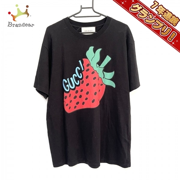グッチ GUCCI 半袖Tシャツ サイズS 565806-XJA1N - 黒×レッド×マルチ