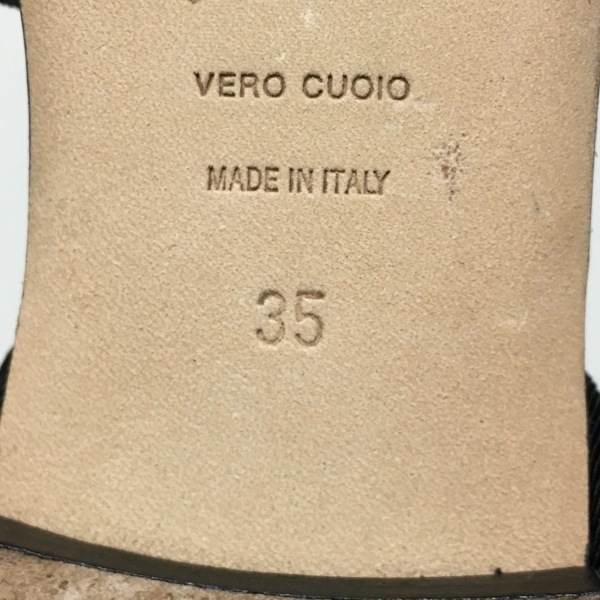 セルジオロッシ sergio rossi サンダル 35 - 化学繊維×スエード 黒×グリーン レディース 靴_画像6