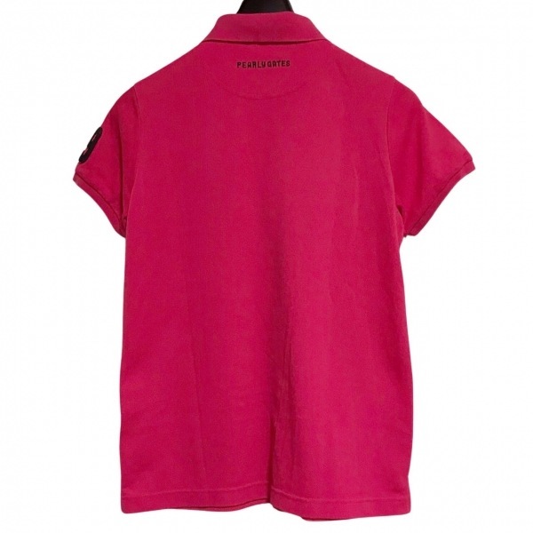 パーリーゲイツ PEARLY GATES 半袖ポロシャツ サイズ2 M - ピンク×黒 レディース トップス_画像2