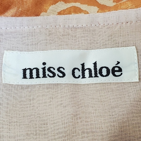 クロエ MISS CHLOE サイズ38 M - ダークオレンジ×ベージュ レディース ノースリーブ/ロング/フリル ワンピース_画像3
