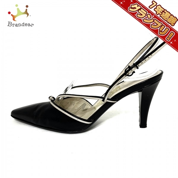 サルバトーレフェラガモ SalvatoreFerragamo サンダル 7C - レザー 黒×白 レディース 靴