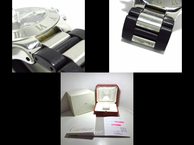 Cartier(カルティエ) 腕時計 マスト21 クロノスカフLM W10125U2 メンズ SS/ラバーベルト/クロノグラフ 黒_画像10