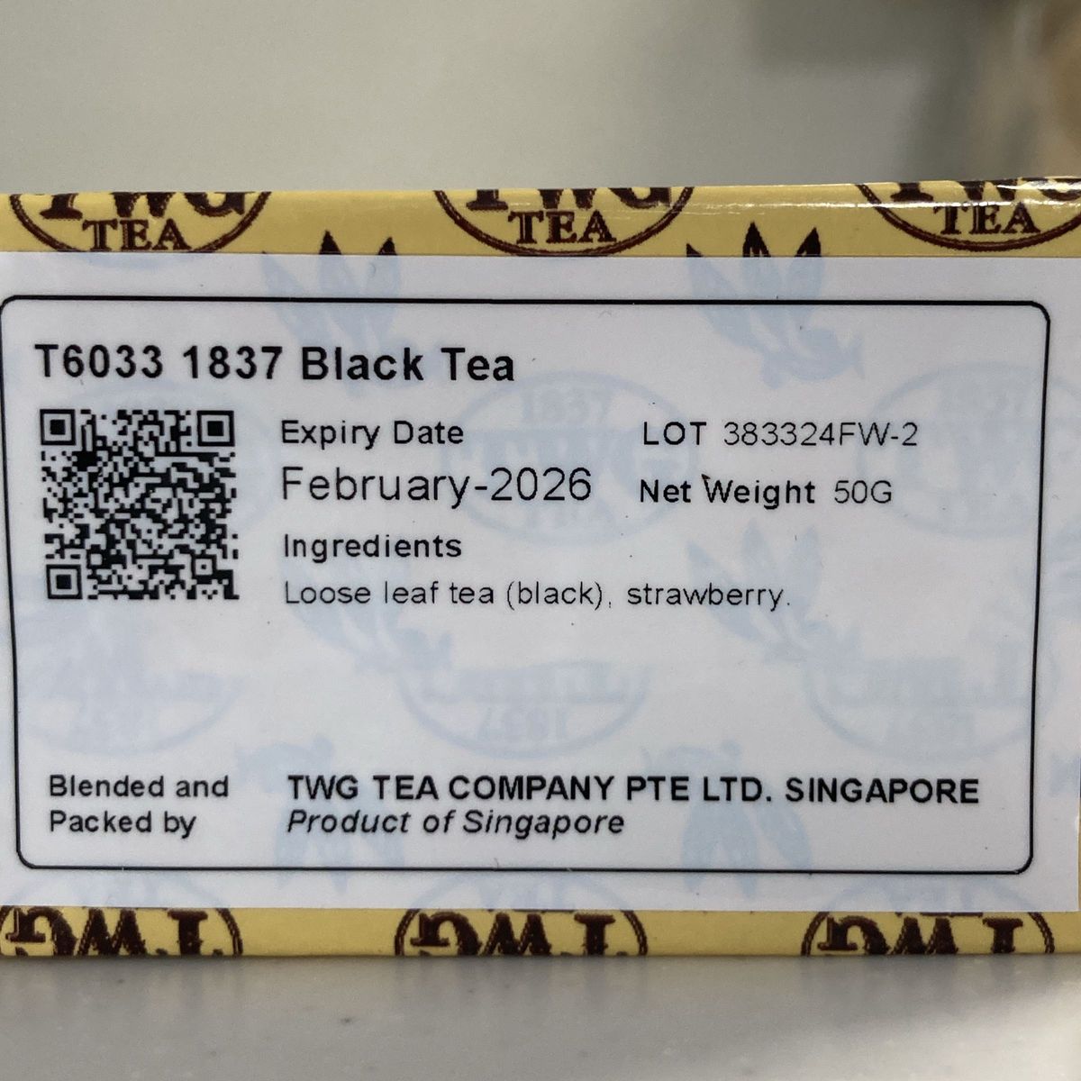 amenohiha 様専用 TWG ★1837 Black Tea50g★新鮮な紅茶♪