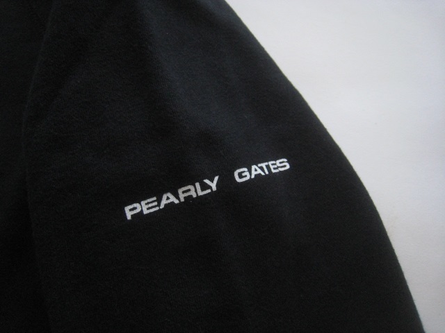 高級!!パーリーゲイツ PEARLY GATES*ロゴプリント ストレッチコットンスウェット・トレーナー 1 実寸レディースM メンズS 黒 ブラック_画像6